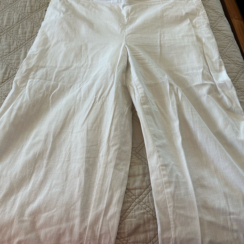 Liz Claiborne White Chinos Lightweight Wide-Leg